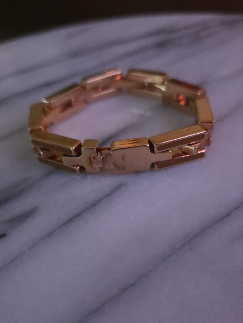Prada Orange And Gold Link Bracelet - Picture 13 of 15